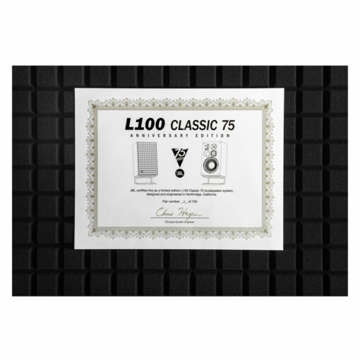 L100 Classic 75 Certificate of Authenticity